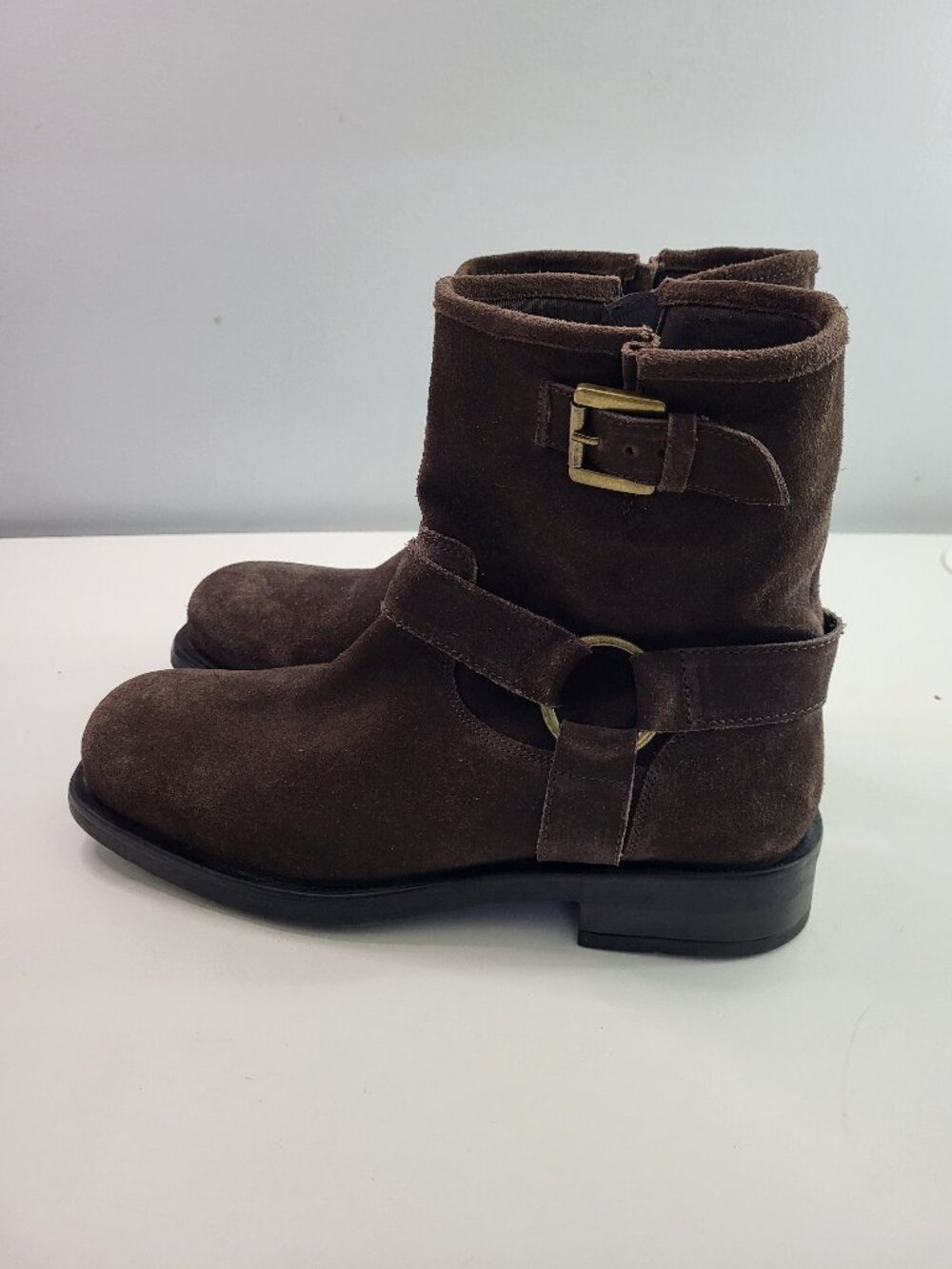 Allonsi Life of the Party Brown Slouch Boots Size 9 Suede Look Pointed Toe